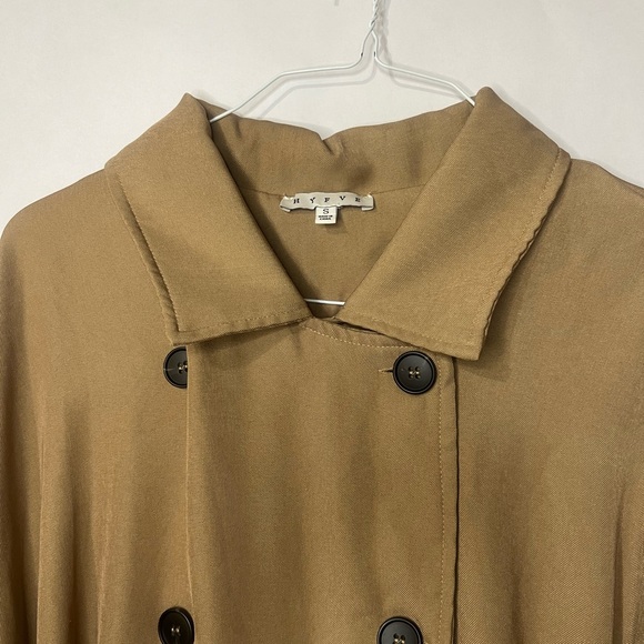 HYFVE Double-Breasted Tan Trench Coat Size Small - Picture 2 of 13